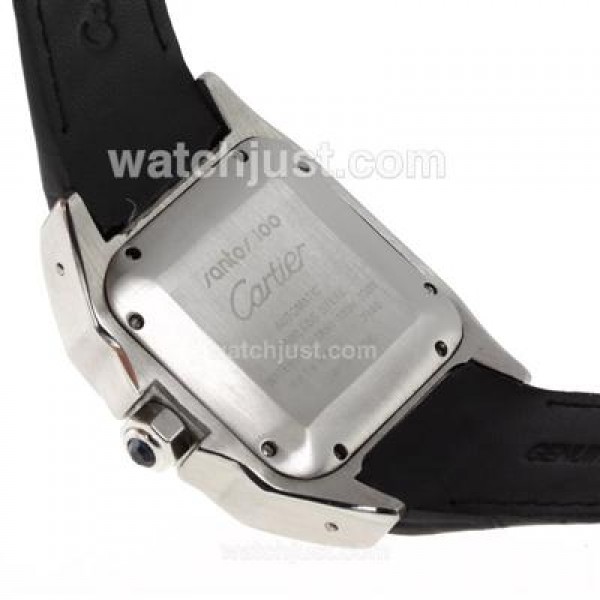 Cartier Santos 100 Automatic with White Dial-Deployment Buckle