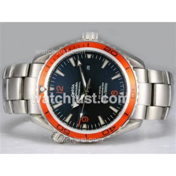 Omega Seamaster Planet Ocean AR Coating with Black Dial Same Chassis As Swiss ETA Version-High Quality