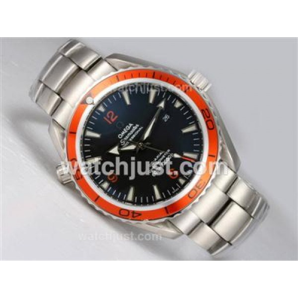 Omega Seamaster Planet Ocean AR Coating with Black Dial Same Chassis As Swiss ETA Version-High Quality
