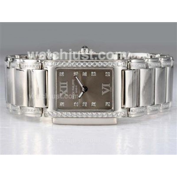 Patek Philippe Ref.4910 Swiss ETA Movement Diamond Bezel and Marking with Gray Dial Lady Model