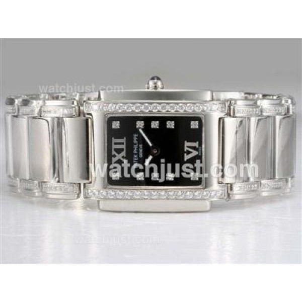 Patek Philippe Ref.4910 Swiss ETA Movement Diamond Bezel and Marking with Black Dial Lady Model