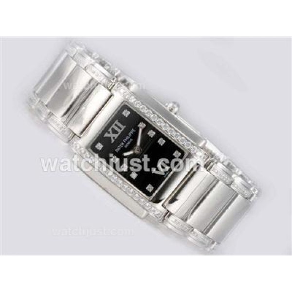 Patek Philippe Ref.4910 Swiss ETA Movement Diamond Bezel and Marking with Black Dial Lady Model