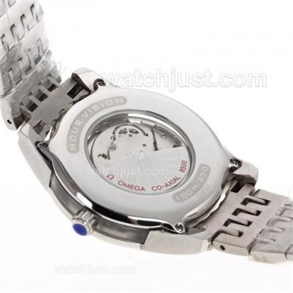 Omega Hour Vision See Thru Case Automatic with White Dial_High Quality