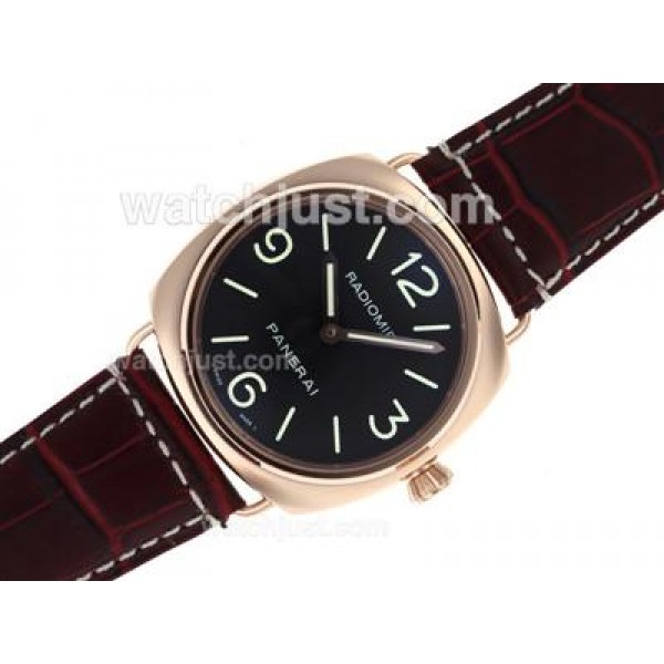 Panerai Radiomir Unitas 6497 Movement Rose Gold Case with Black Dial