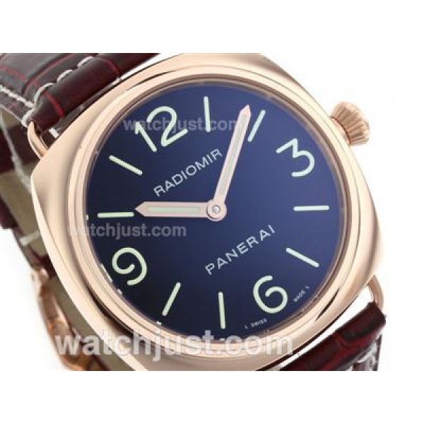 Panerai Radiomir Unitas 6497 Movement Rose Gold Case with Black Dial
