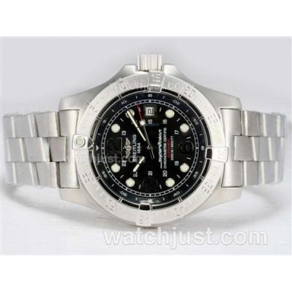 Breitling Super Ocean Steelfish Swiss ETA 2824 Movement AR Coating with Black Dial