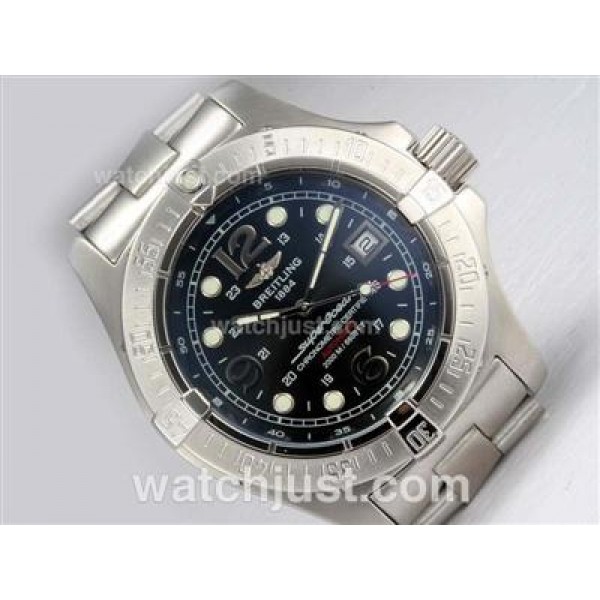 Breitling Super Ocean Steelfish Swiss ETA 2824 Movement AR Coating with Black Dial
