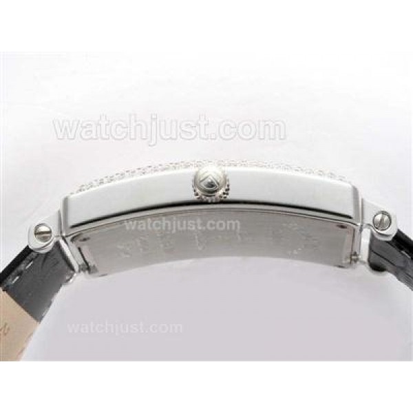 Franck Muller Long Island Automatic Diamond Bezel with White Dial