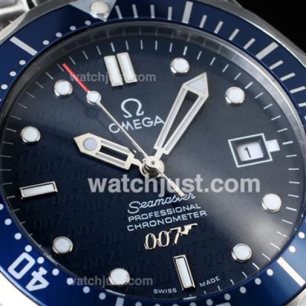 Omega Seamaster James Bond 007 40th Anniversary Edition Automatic With Dark Blue Dial S/S(Gift Box & Extra Strap Included)