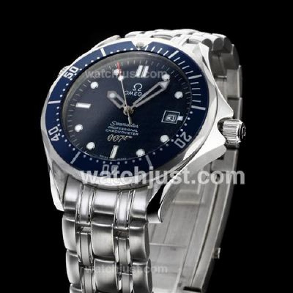 Omega Seamaster James Bond 007 40th Anniversary Edition Automatic With Dark Blue Dial S/S(Gift Box & Extra Strap Included)