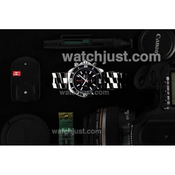 Breitling Super Ocean Working Chronograph Stick Markers Black Bezel Red Needles with Black Dial S/S(Gift Box is Included)