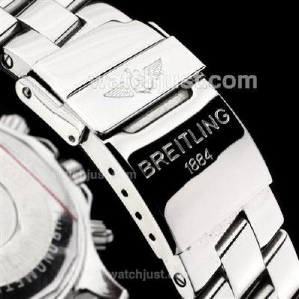 Breitling Super Ocean Working Chronograph Stick Markers Black Bezel Red Needles with Black Dial S/S(Gift Box is Included)