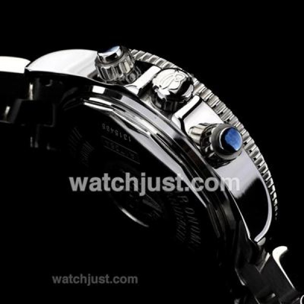 Breitling Super Ocean Working Chronograph Stick Markers Black Bezel Red Needles with Black Dial S/S(Gift Box is Included)