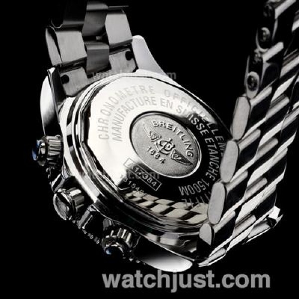 Breitling Super Ocean Working Chronograph Stick Markers Black Bezel Red Needles with Black Dial S/S(Gift Box is Included)