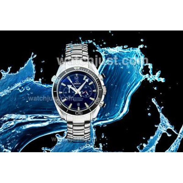 Omega Seamaster Working Chronograph Ceramic Bezel Stick Markers with Black Dial S/S