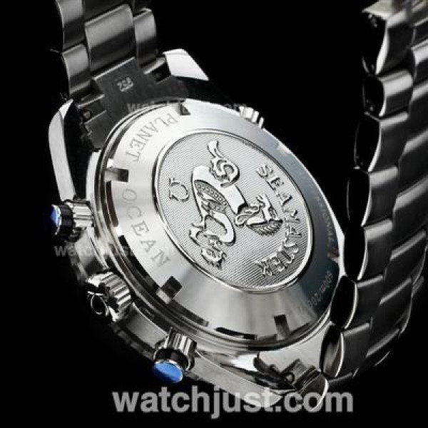 Omega Seamaster Working Chronograph Ceramic Bezel Stick Markers with Black Dial S/S