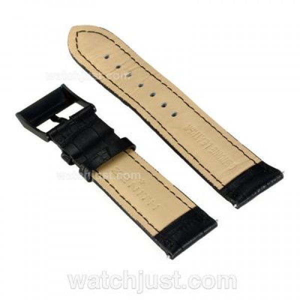 Zenith Black Leather Strap with PVD Buckle