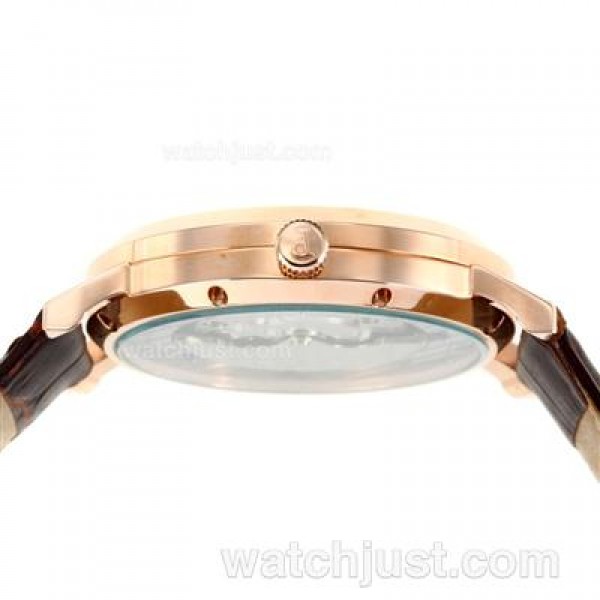 Piaget Altiplano Automantic Rose Gold Case with White Dial-Leather Strap
