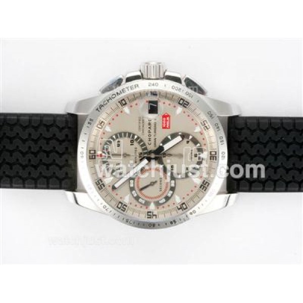 Chopard Gran Turismo GT XL Chronograph Swiss Valjoux 7750 Movement Gray Dial with AR Coating-Rubber Strap
