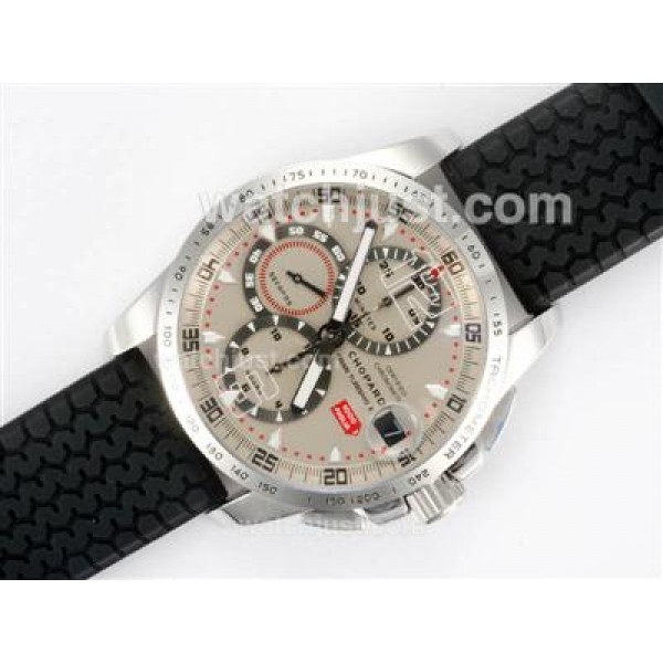 Chopard Gran Turismo GT XL Chronograph Swiss Valjoux 7750 Movement Gray Dial with AR Coating-Rubber Strap