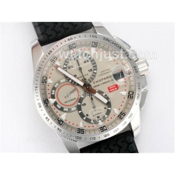 Chopard Gran Turismo GT XL Chronograph Swiss Valjoux 7750 Movement Gray Dial with AR Coating-Rubber Strap
