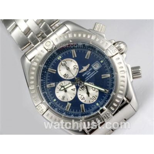 Breitling Chronomat Evolution Working Chronograph with Blue Dial S/S