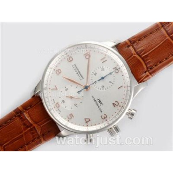 IWC Portuguese Chronograph Swiss Valjoux 7750 Movement with White Dial