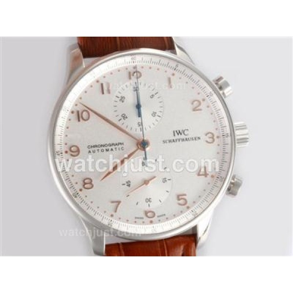 IWC Portuguese Chronograph Swiss Valjoux 7750 Movement with White Dial