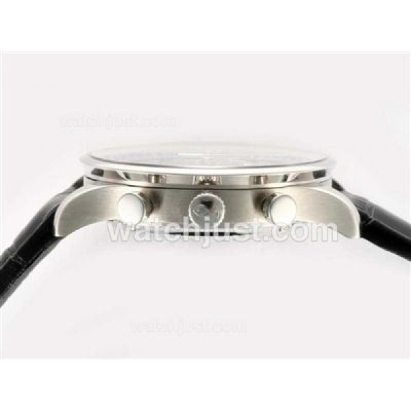 IWC Portuguese Chronograph Swiss Valjoux 7750 Movement with Black Dial