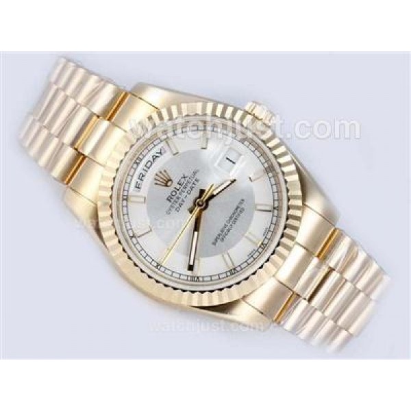 Best Quality Rolex Day-Date Fake Watches With White Dials For Sale