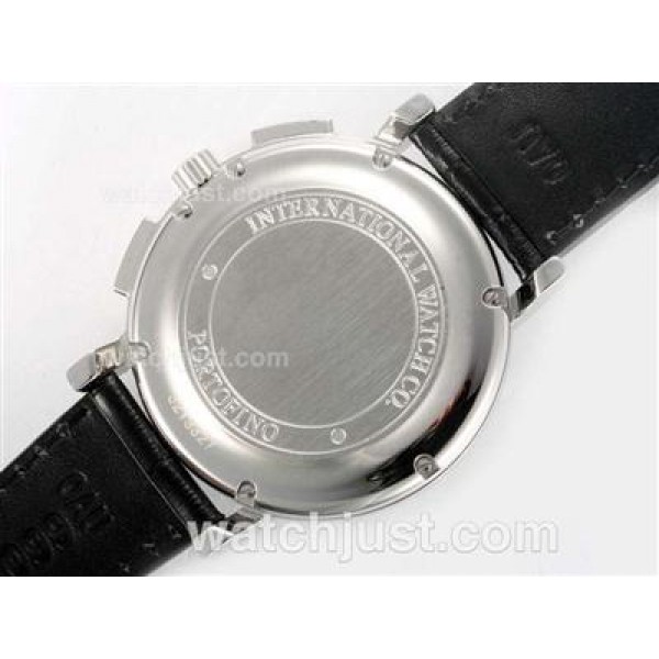 IWC Portofino Chronograph Swiss Valjoux 7750 Movement AR Coating with Black Dial