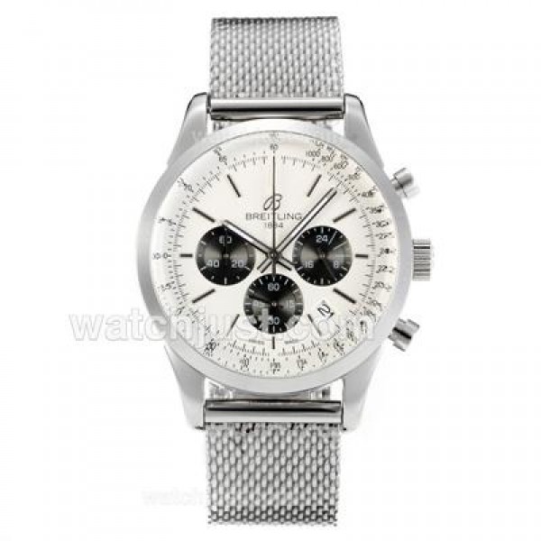 Breitling Transocean Working Chronograph Stick Markers with White Dial S/S-Same Chassis as 7750 Version-High Quality