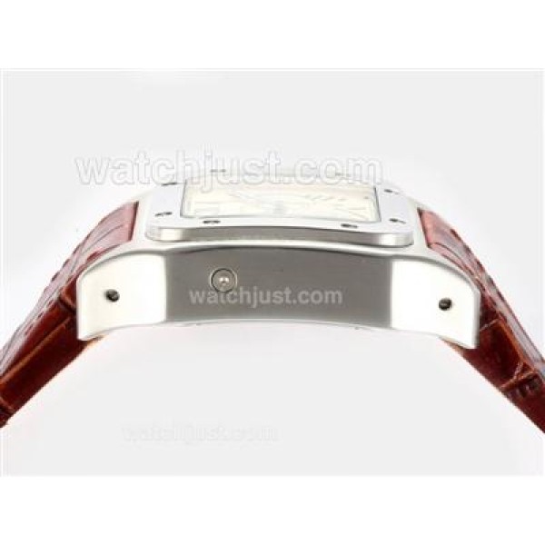 Cartier Santos 100 Working Chronograph with White Dial Same Chassis As 7750 Version-High Quality