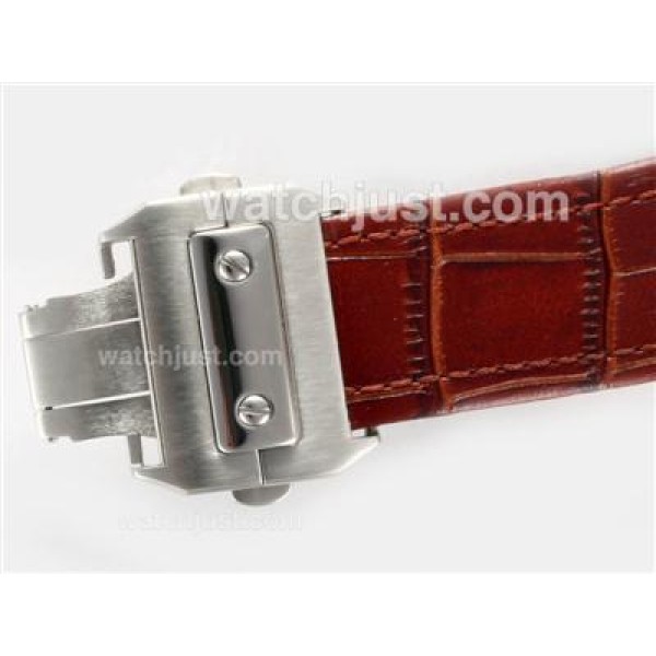 Cartier Santos 100 Working Chronograph with White Dial Same Chassis As 7750 Version-High Quality