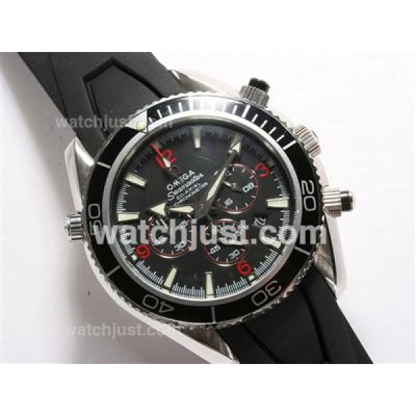 Omega Seamaster Planet Ocean Working Chronograph with Black Bezel and Dial