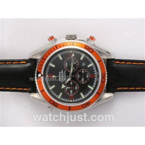 Omega Seamaster Planet Ocean Working Chronograph with Orange Bezel and Black Dial