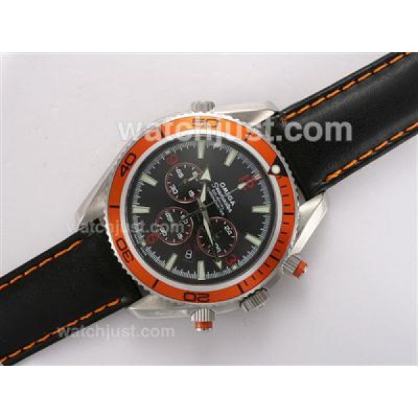 Omega Seamaster Planet Ocean Working Chronograph with Orange Bezel and Black Dial