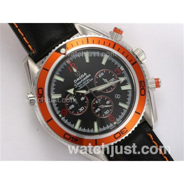 Omega Seamaster Planet Ocean Working Chronograph with Orange Bezel and Black Dial