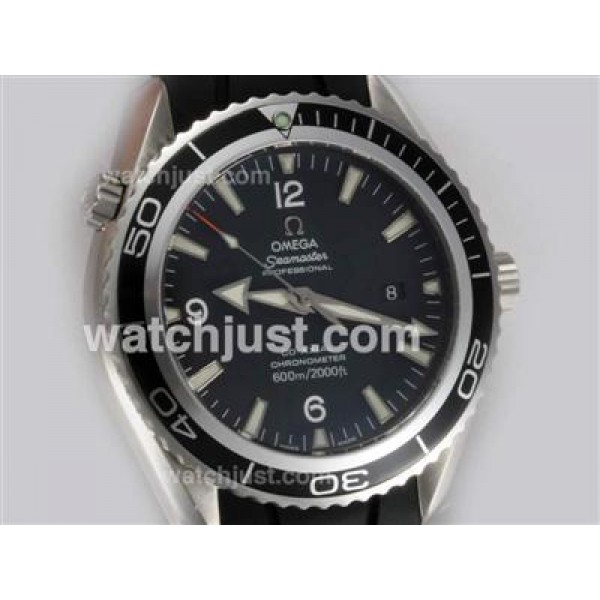 Omega Seamaster Planet Ocean Automatic with Black Dial and Bezel-Rubber Strap