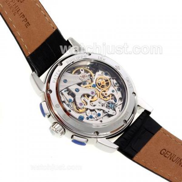Patek Philippe Classic Chronograph Lemania Movement Moonphase with White Dial