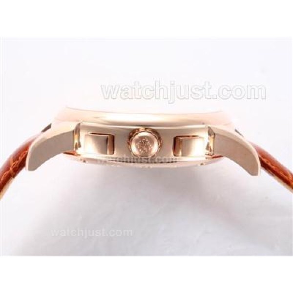Patek Philippe Classic Chronograph Lemania Movement Rose Gold Case with White Dial