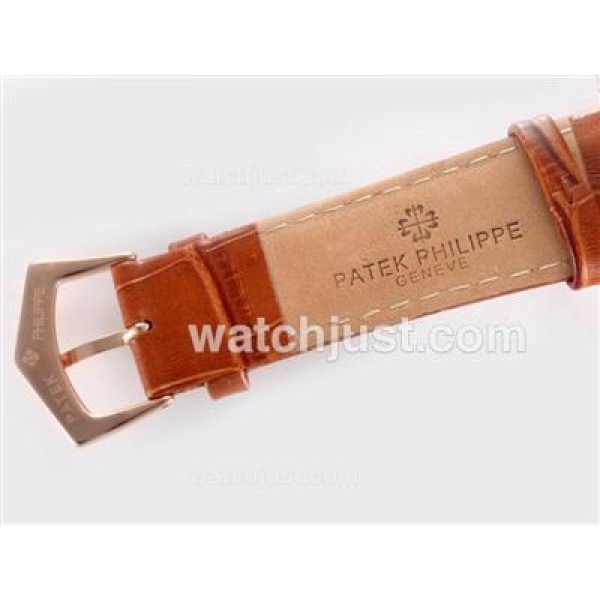 Patek Philippe Classic Chronograph Lemania Movement Rose Gold Case with White Dial
