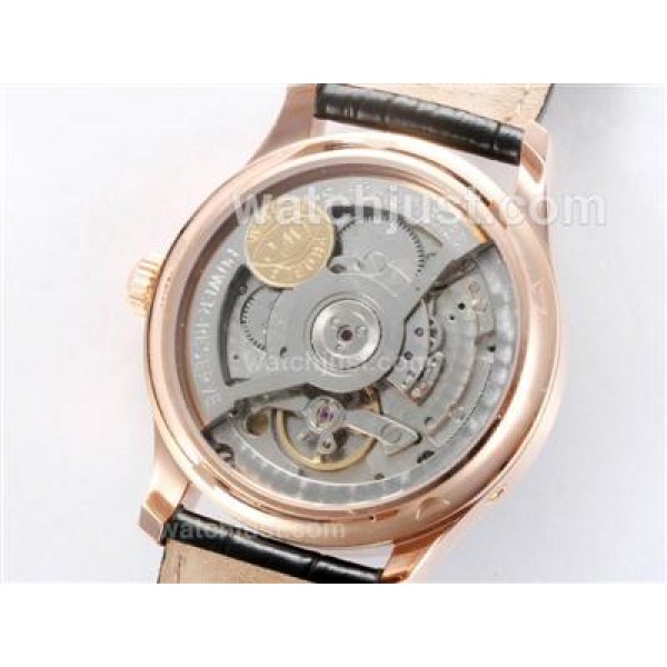 IWC Portugese 7 Days Working Power Reserve-21600bph Rose Gold Case with Black Dial