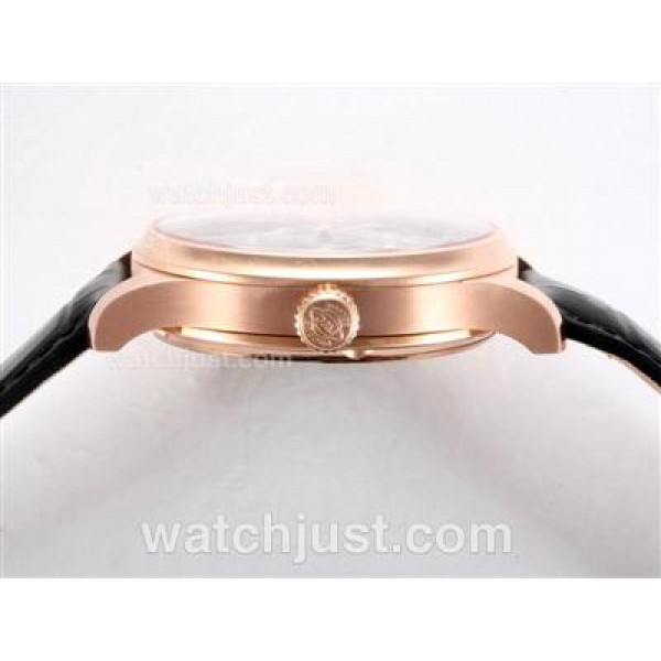 IWC Portugese 7 Days Working Power Reserve-21600bph Rose Gold Case with White Dial