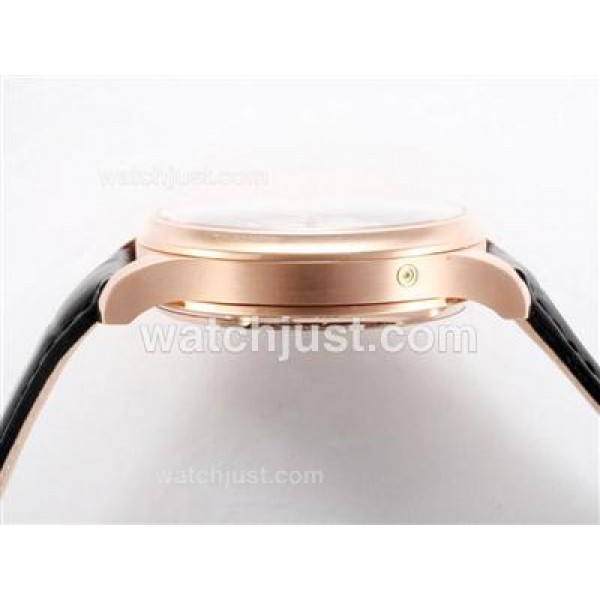 IWC Portugese 7 Days Working Power Reserve-21600bph Rose Gold Case with White Dial
