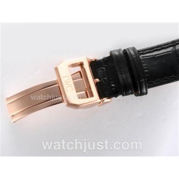 IWC Portugese 7 Days Working Power Reserve-21600bph Rose Gold Case with White Dial