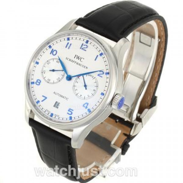 IWC Portugese 7 Days Working Power Reserve-21600bph with White Dial