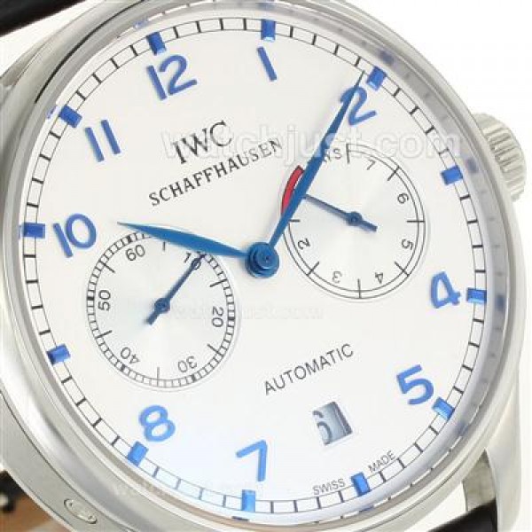 IWC Portugese 7 Days Working Power Reserve-21600bph with White Dial