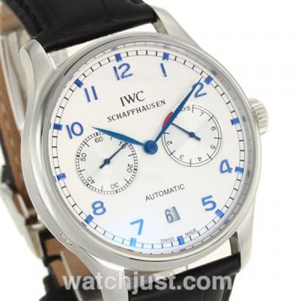 IWC Portugese 7 Days Working Power Reserve-21600bph with White Dial