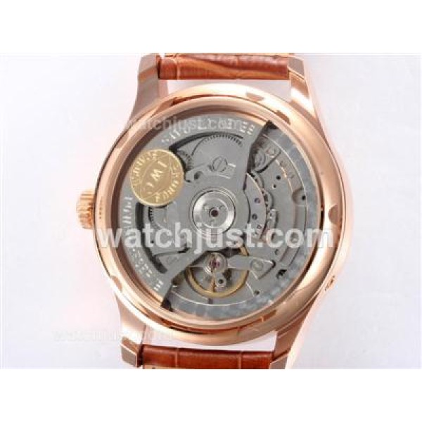 IWC Portugese 7 Days Working Power Reserve-21600bph Rose Gold Case with White Dial